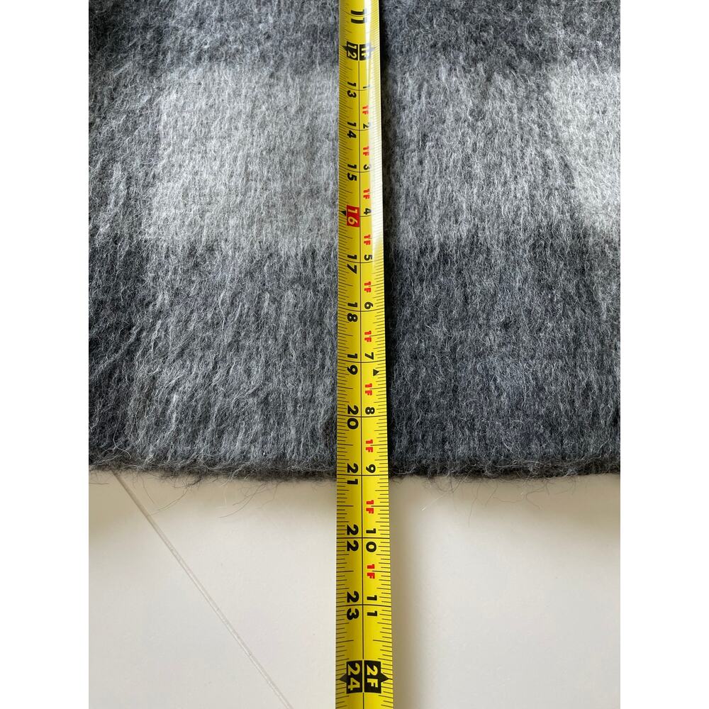 Talbots Skirt Wool Alpaca Blend Fuzzy Gray Plaid Pencil Sz 8 Preppy Academia - Picture 7 of 7
